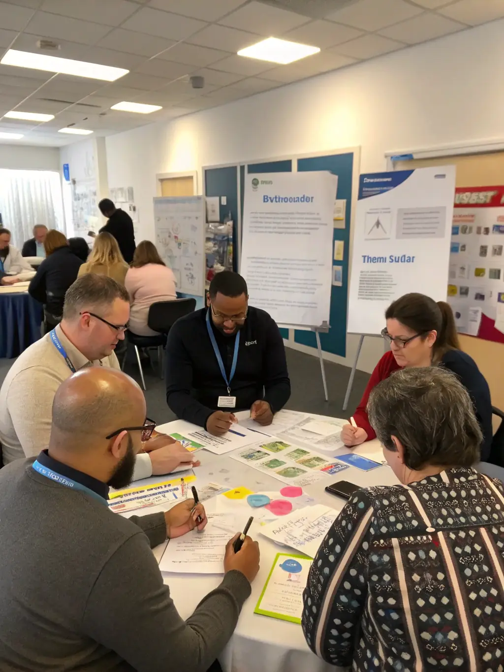 An image depicting a hands-on workshop session where participants are guided through the process of switching or upgrading their AT&T plans.